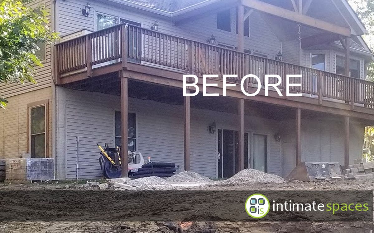 Outdoor Project: Patio, natural stone, fire pit, lake